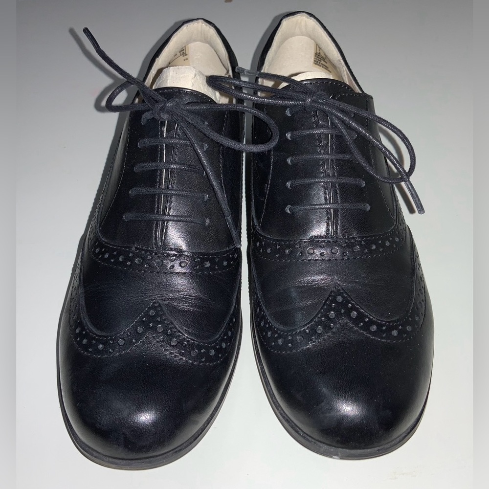 Clarks Women Hamble Oak Black Leather Lace Up Oxford UK 5D US 7.5M EU38